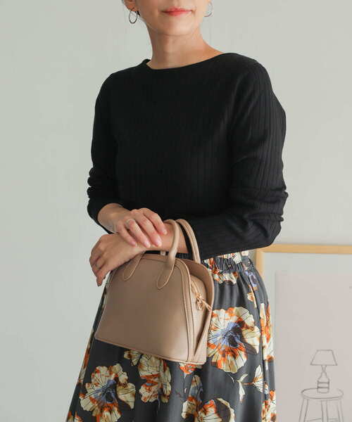 URBAN RESEARCH DOORS - URBAN RESEARCH DOORS ボートネックリブニット セール】『UR GREEN』ボートネックワイドリブニット（ニット