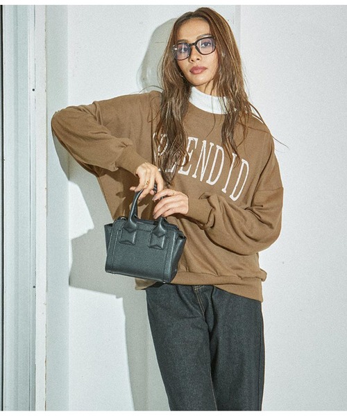 ANAP（アナップ）の「かすれプリント裏毛プルオーバー（スウェット・レディース・スミクロ/ライトグレー/ブラウン・FREE）」の3枚目の写真