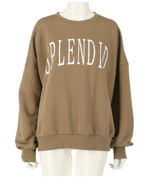 ANAP（アナップ）の「かすれプリント裏毛プルオーバー（スウェット・レディース・スミクロ/ライトグレー/ブラウン・FREE）」の14枚目の写真