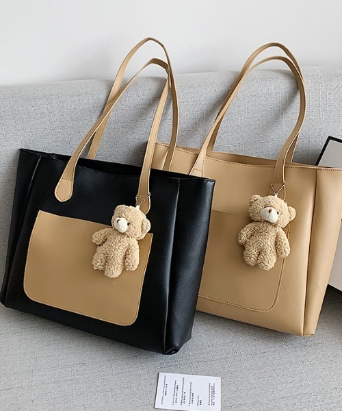 クマ顔トートバッグ ベージュ ⭐️受注生産⭐️くまさんのお顔トートバッグ トートバッグ