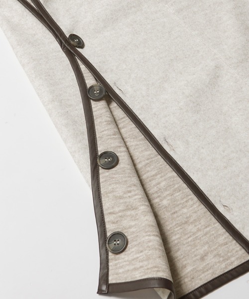 coca（coca）（コカ）の「ニットモッサパイピングポンチョ（ポンチョ・レディース・アイボリー・ONE SIZE）」の11枚目の写真