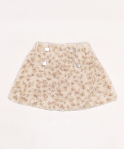 SLAP SLIP(スラップスリップ)の「SLAPSLIP/もこもこボア無地ヒョウ柄台形スカート(90~130cm)(デニムスカート・キッズ・グレー/ホワイト系その他・90/100/110/120/130)」の14枚目の写真