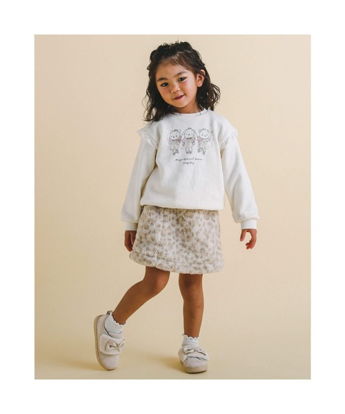 SLAP SLIP(スラップスリップ)の「SLAPSLIP/もこもこボア無地ヒョウ柄台形スカート(90~130cm)(デニムスカート・キッズ・グレー/ホワイト系その他・90/100/110/120/130)」の17枚目の写真