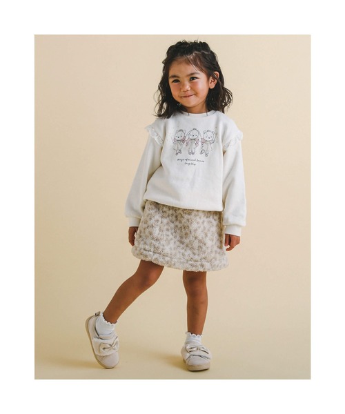 SLAP SLIP(スラップスリップ)の「SLAPSLIP/もこもこボア無地ヒョウ柄台形スカート(90~130cm)(デニムスカート・キッズ・グレー/ホワイト系その他・90/100/110/120/130)」の18枚目の写真