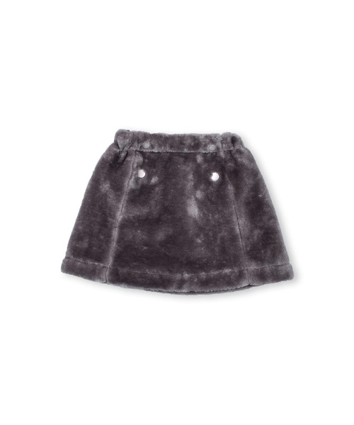 SLAP SLIP(スラップスリップ)の「SLAPSLIP/もこもこボア無地ヒョウ柄台形スカート(90~130cm)(デニムスカート・キッズ・グレー/ホワイト系その他・90/100/110/120/130)」の7枚目の写真