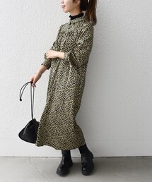 SHIPS any:〈ウォッシャブル〉プチ リーフ&フラワープリント 2WAY ワンピース