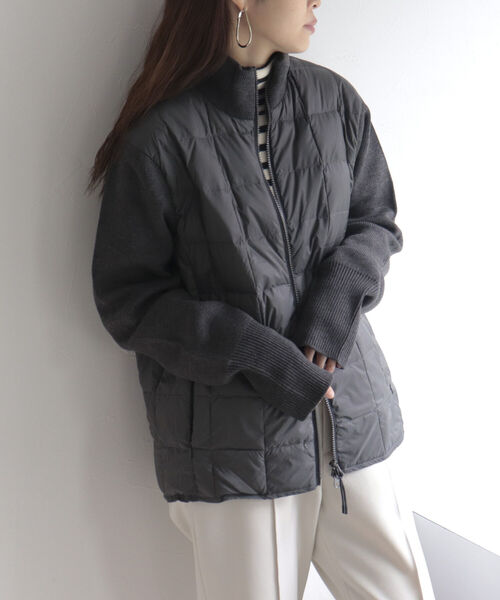 TAION(タイオン)の「【TAION/タイオン】ハイネックニットダウンカーディガン TAION-102WZSN(ニット/セーター・レディース・ブラック/チャコールグレー/ベージュ・FREE)」の3枚目の写真