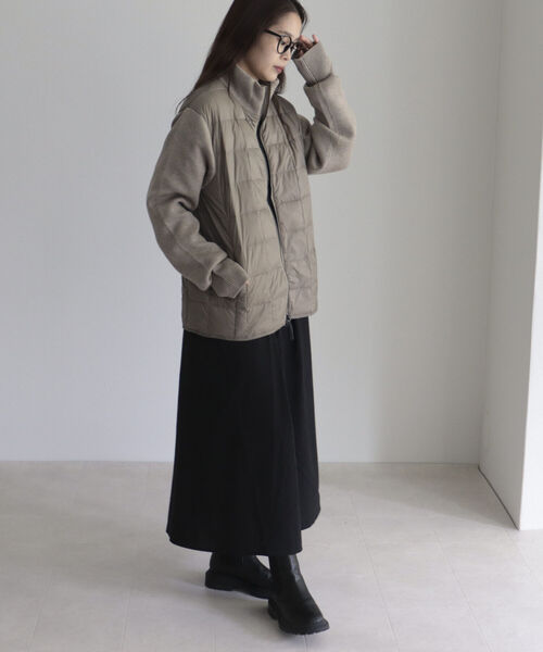 TAION(タイオン)の「【TAION/タイオン】ハイネックニットダウンカーディガン TAION-102WZSN(ニット/セーター・レディース・ブラック/チャコールグレー/ベージュ・FREE)」の5枚目の写真