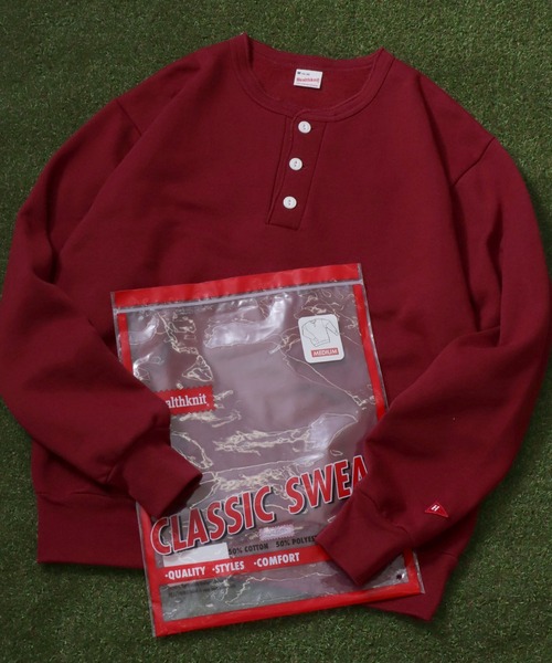 Healthknit(ヘルスニット)の「Healthknit(ヘルスニット)クラシック ヘンリーネック裏起毛スウェットトップス メンズ レディース/トレーナー無地トップス(スウェット・メンズ・ブラウン/レッド/ベージュ/パープル/スミクロ/アッシュグレー/グリーン/ブルー/マスタード/マルーン/サンドベージュ/ネイビー・L/XL/M)」の12枚目の写真