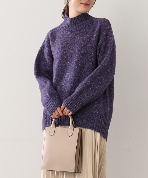 DRESKIP(ドレスキップ)の「◆【ふわふわで魅せる】ミックスカラー ハイネックニット(ニット/セーター・レディース・パープル系/グレー系その他/ライトベージュ/オレンジ/グリーン系/ピンク系・02/03)」の4枚目の写真