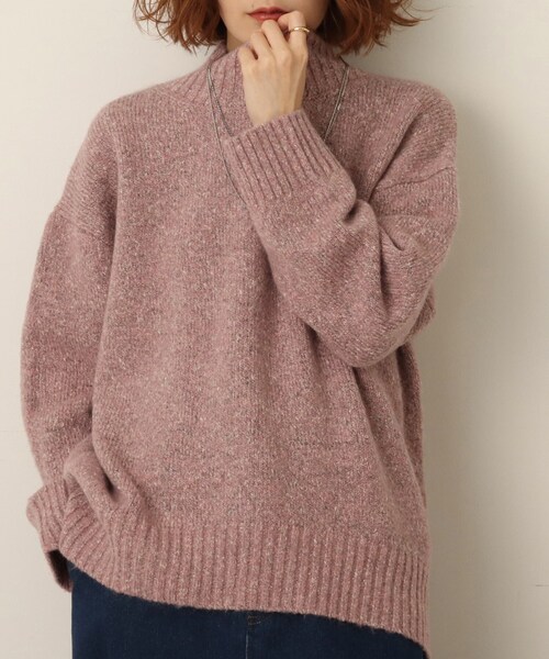 DRESKIP(ドレスキップ)の「◆【ふわふわで魅せる】ミックスカラー ハイネックニット(ニット/セーター・レディース・パープル系/グレー系その他/ライトベージュ/オレンジ/グリーン系/ピンク系・02/03)」の5枚目の写真