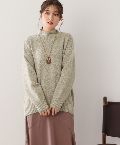 DRESKIP(ドレスキップ)の「◆【ふわふわで魅せる】ミックスカラー ハイネックニット(ニット/セーター・レディース・パープル系/グレー系その他/ライトベージュ/オレンジ/グリーン系/ピンク系・02/03)」の21枚目の写真