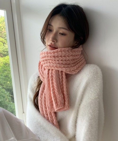 EPICKS（エピックス）の「ワッフル編みボリュームロングマフラー