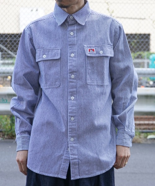 BEN DAVIS（ベンデイビス）の「《BEN DAVIS USA》 HEAVY WEIGHT WORK SHIRTS（シャツ/ブラウス・メンズ・ストライプ・MEDIUM/X-LARGE/LARGE）」の6枚目の写真