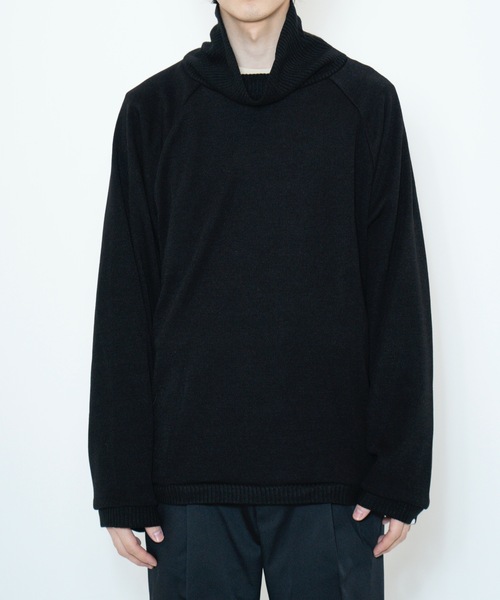 COLIN(コリン)の「COLIN:Benjamin VOLUME NECK RAGLAN KNIT / Benjamin ボリュームネック ラグラン ニットソー(ニット/セーター・メンズ・ブラック/オレンジ/グリーン・M/L)」の2枚目の写真