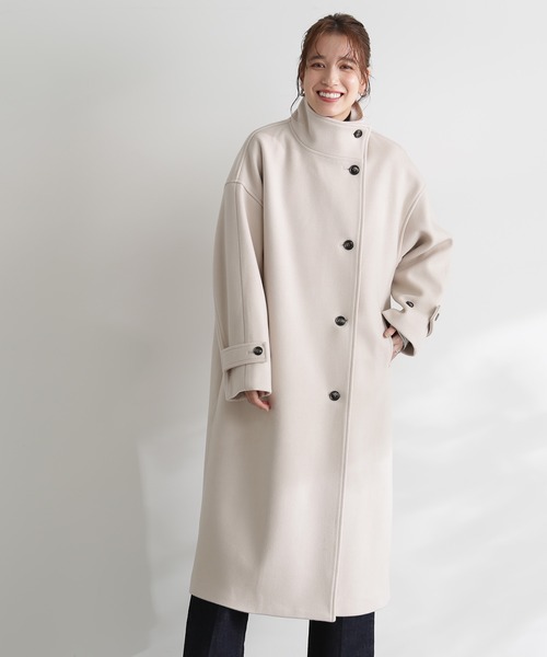 N.(N. Natural Beauty Basic)(エヌエヌナチュラルビューティーベーシック)の「【S Size Line】◆テックメルトンスタンドネックロングコート(その他アウター・レディース・ブラック/オフホワイト/グレー・SMALL/MEDIUM)」の18枚目の写真