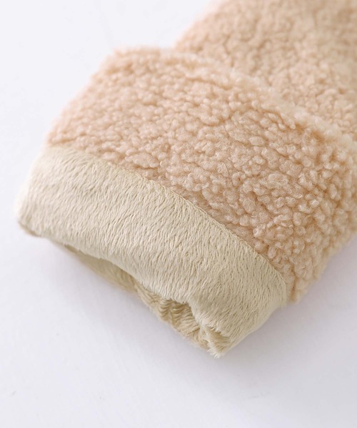 osharewalker（オシャレウォーカー）の「『ボアミトングローブ』（手袋・レディース・ベージュ/ブラック・FREE）」の10枚目の写真