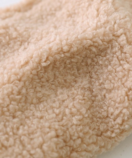 osharewalker（オシャレウォーカー）の「『ボアミトングローブ』（手袋・レディース・ベージュ/ブラック・FREE）」の12枚目の写真