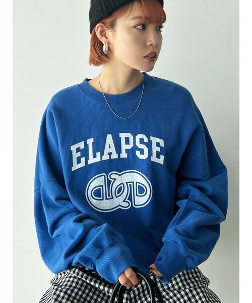 EMODA(エモダ)の「マークロゴオーバートップ(Tシャツ/カットソー・レディース・ピンク/ホワイト/ブラック/ブルー/グレー・FREE)」の4枚目の写真