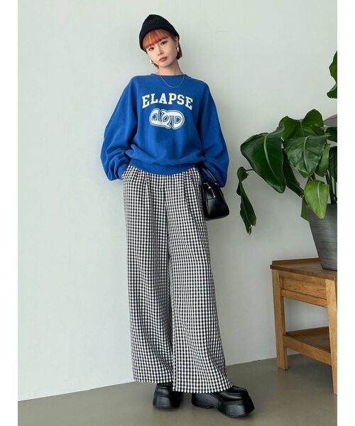 EMODA(エモダ)の「マークロゴオーバートップ(Tシャツ/カットソー・レディース・ピンク/ホワイト/ブラック/ブルー/グレー・FREE)」の15枚目の写真
