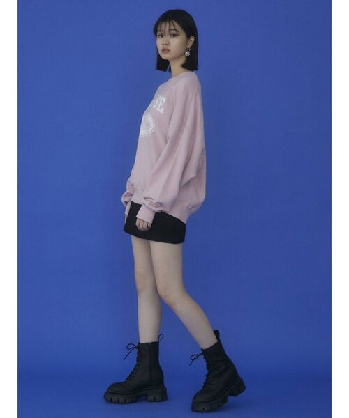 EMODA(エモダ)の「マークロゴオーバートップ(Tシャツ/カットソー・レディース・ピンク/ホワイト/ブラック/ブルー/グレー・FREE)」の18枚目の写真