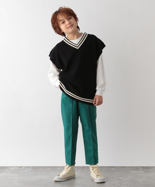 GLOBAL WORK（グローバルワーク）の「ラインニットベストセットプルオーバー/124975（その他トップス・キッズ・ブラック/グレー系その他2・150cm/110cm/130cm/140cm/160cm/100cm/120cm）」の4枚目の写真