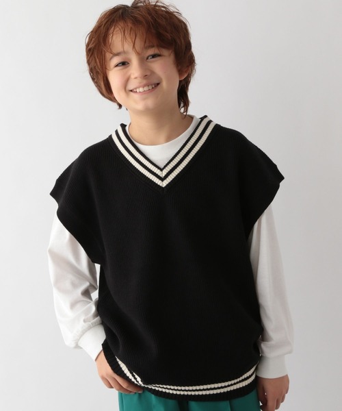 GLOBAL WORK（グローバルワーク）の「ラインニットベストセットプルオーバー/124975（その他トップス・キッズ・ブラック/グレー系その他2・150cm/110cm/130cm/140cm/160cm/100cm/120cm）」の6枚目の写真