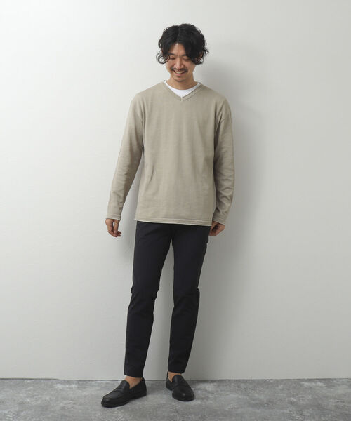 NOLLEY'S goodman(ノーリーズグッドマン)の「SIX FUNCTIONS 半袖Tシャツ付き プレーティング Vネックプルオーバーニット(ニット/セーター・メンズ・ロイヤルブルー/ベージュ/イエロー/グリーン/ネイビー/ベビーピンク・L/M/S)」の19枚目の写真