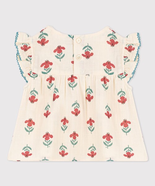 PETIT BATEAU(プチバトー)の「ダブルガーゼフリル袖ブラウス(シャツ/ブラウス・キッズ・ホワイト・18MONTH/12MONTH/24MONTH/36MONTH)」の8枚目の写真