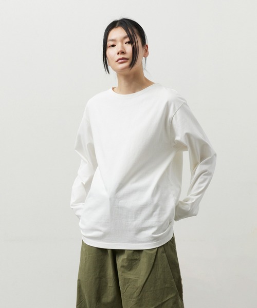 FIDELITY(フィデリティ)の「N/C BASQUE SHIRT / バスクシャツ(Tシャツ/カットソー・メンズ・オフホワイト/ダークグリーン/ブラック・MEDIUM/LARGE)」の2枚目の写真