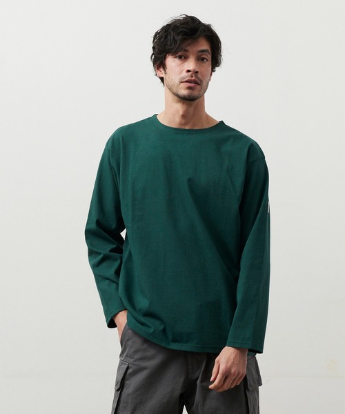 FIDELITY(フィデリティ)の「N/C BASQUE SHIRT / バスクシャツ(Tシャツ/カットソー・メンズ・オフホワイト/ダークグリーン/ブラック・MEDIUM/LARGE)」の7枚目の写真