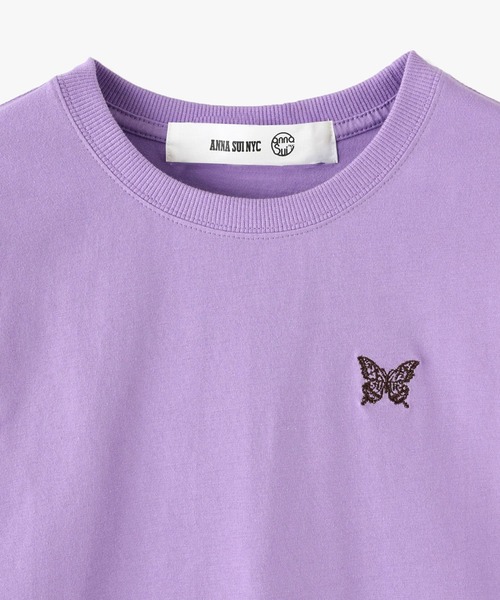 ANNA SUI NYC（アナ スイ エヌ ワイ シー）の「ANNA SUI NYC ベーシックロゴ刺繍ロンTEE（Tシャツ/カットソー・レディース・ブラック/パープル/ホワイト・M/L/XL）」の5枚目の写真