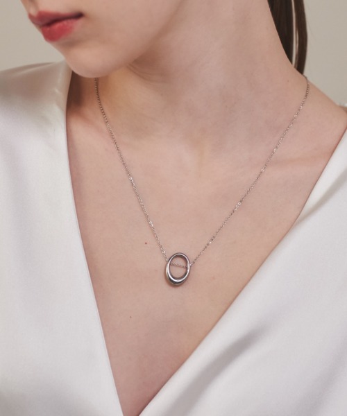 ciite' surgical stainless（シーテサージカルステンレス）の「【 金属アレルギー対応 】 オーバルモチーフネックレス サージカルステンレス 316L（ネックレス・レディース・シルバー/ゴールド・FREE）」の18枚目の写真