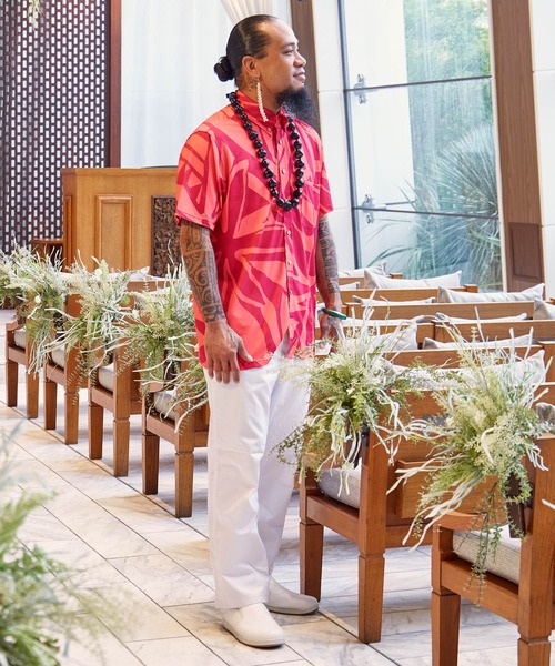Maunaloa(マウナロア)の「【Maunaloa】Ocean Blue Bird ティアレタパMEN'Sシャツ(シャツ/ブラウス・メンズ・パープル/グリーン/ライトブルー/オレンジ/ブラック・L/M)」の19枚目の写真