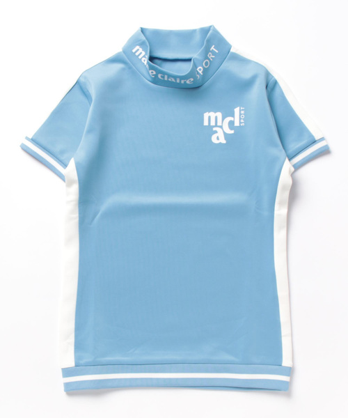 marie claire(マリ・クレール)の「marie claire GOLF/マリクレール ゴルフ ゴルフウェア UVカット ストレッチ モックネック 半袖 シャツ(Tシャツ/カットソー・レディース・ブラック/ライトグレー/イエロー/ブルー・L/M/S/LL)」の3枚目の写真
