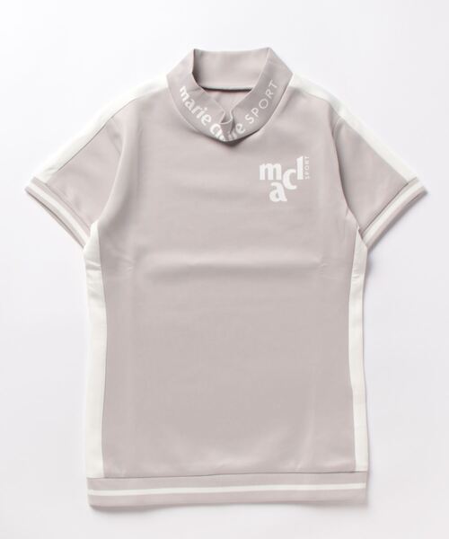marie claire(マリ・クレール)の「marie claire GOLF/マリクレール ゴルフ ゴルフウェア UVカット ストレッチ モックネック 半袖 シャツ(Tシャツ/カットソー・レディース・ブラック/ライトグレー/イエロー/ブルー・L/M/S/LL)」の2枚目の写真