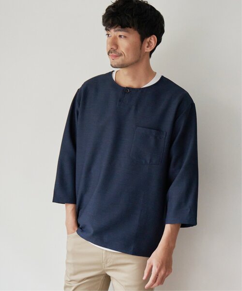 ikka（イッカ）の「【吸水速乾】7分袖イージーケアシャツTインナーセット（シャツ/ブラウス・メンズ・ベージュ/ネイビー/オリーブ/スモークグレー・S/M/L/XL）」の21枚目の写真