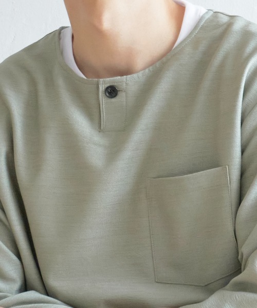 ikka（イッカ）の「【吸水速乾】7分袖イージーケアシャツTインナーセット（シャツ/ブラウス・メンズ・ベージュ/ネイビー/オリーブ/スモークグレー・S/M/L/XL）」の16枚目の写真