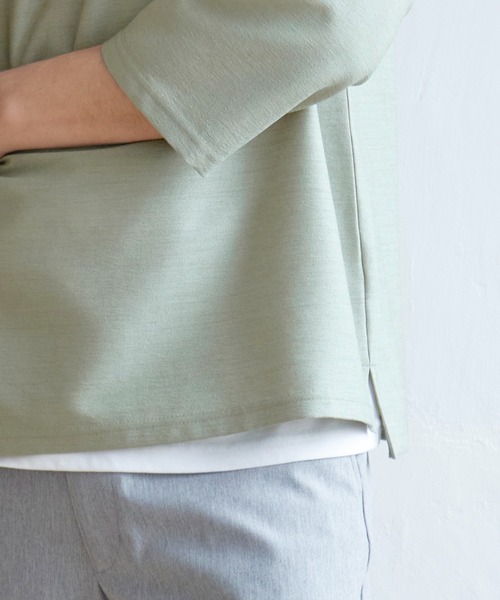 ikka（イッカ）の「【吸水速乾】7分袖イージーケアシャツTインナーセット（シャツ/ブラウス・メンズ・ベージュ/ネイビー/オリーブ/スモークグレー・S/M/L/XL）」の12枚目の写真