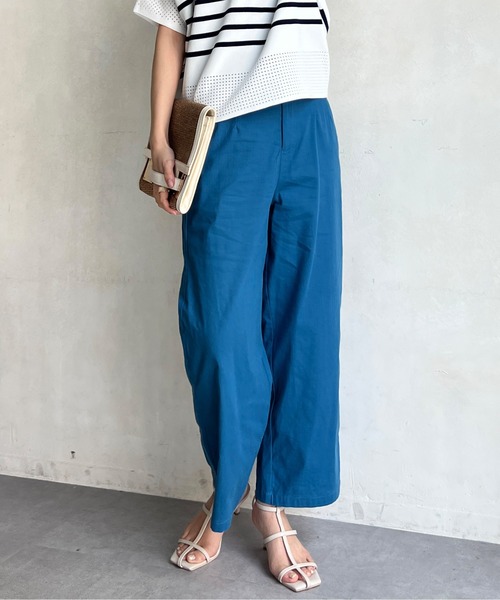 Chez toi(シェトワ)の「リネンストレッチストレートパンツ(その他パンツ・レディース・ブラック/オフホワイト/ブルー・FREE)」の3枚目の写真