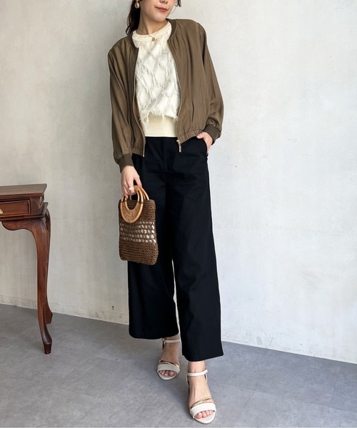 Chez toi(シェトワ)の「リネンストレッチストレートパンツ(その他パンツ・レディース・ブラック/オフホワイト/ブルー・FREE)」の7枚目の写真