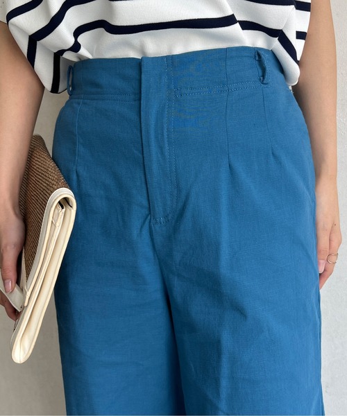 Chez toi(シェトワ)の「リネンストレッチストレートパンツ(その他パンツ・レディース・ブラック/オフホワイト/ブルー・FREE)」の17枚目の写真