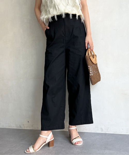 Chez toi(シェトワ)の「リネンストレッチストレートパンツ(その他パンツ・レディース・ブラック/オフホワイト/ブルー・FREE)」の21枚目の写真