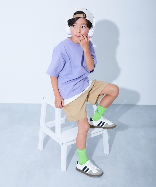 devirock（デビロック）の「よくばりストレッチ ツイル ハーフパンツ（その他パンツ・キッズ・ブラック/グレー系その他/ダークグリーン/ライトカーキ/パープル系その他/テラコッタ/ダークベージュ/チャコール/グリーン系6/ブルー系その他3/ピンクベージュ/パープル系その他2/ブルー系その他2/レッド系/グリーン系1・80ｃｍ/90cm/100cm/120cm/130cm/140cm/150cm/160cm/110cm）」の22枚目の写真