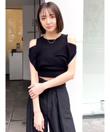 リブカシュクールニットTOPS