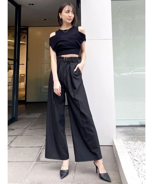 GYDA（ジェイダ）の「リブカシュクールニットTOPS（ニット/セーター・レディース・ブラック/オフホワイト・FREE）」の19枚目の写真