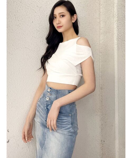 GYDA（ジェイダ）の「リブカシュクールニットTOPS（ニット/セーター・レディース・ブラック/オフホワイト・FREE）」の17枚目の写真