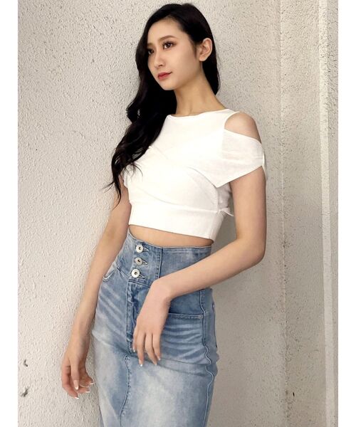 GYDA（ジェイダ）の「リブカシュクールニットTOPS（ニット/セーター・レディース・ブラック/オフホワイト・FREE）」の16枚目の写真