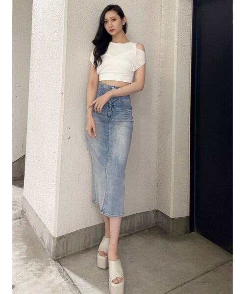 GYDA（ジェイダ）の「リブカシュクールニットTOPS（ニット/セーター・レディース・ブラック/オフホワイト・FREE）」の14枚目の写真