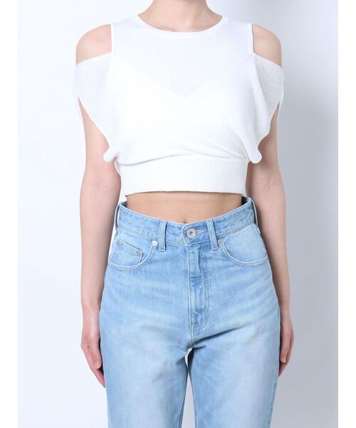 GYDA（ジェイダ）の「リブカシュクールニットTOPS（ニット/セーター・レディース・ブラック/オフホワイト・FREE）」の11枚目の写真